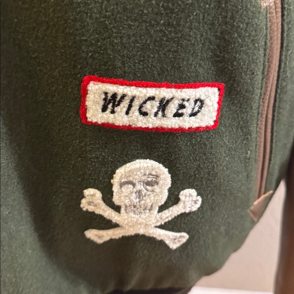 Reason Green And Brown Patchwork Varsity Jacket M… - image 3